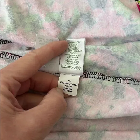 Lilly Pulitzer Kessler Lil Lilly Onyx Pink Green Floral Ruffle Wrap Dress XS - Picture 11 of 11